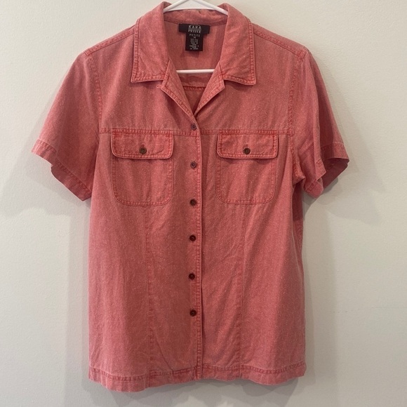 Kara Petite Tops - 100% Silk Button Up Top